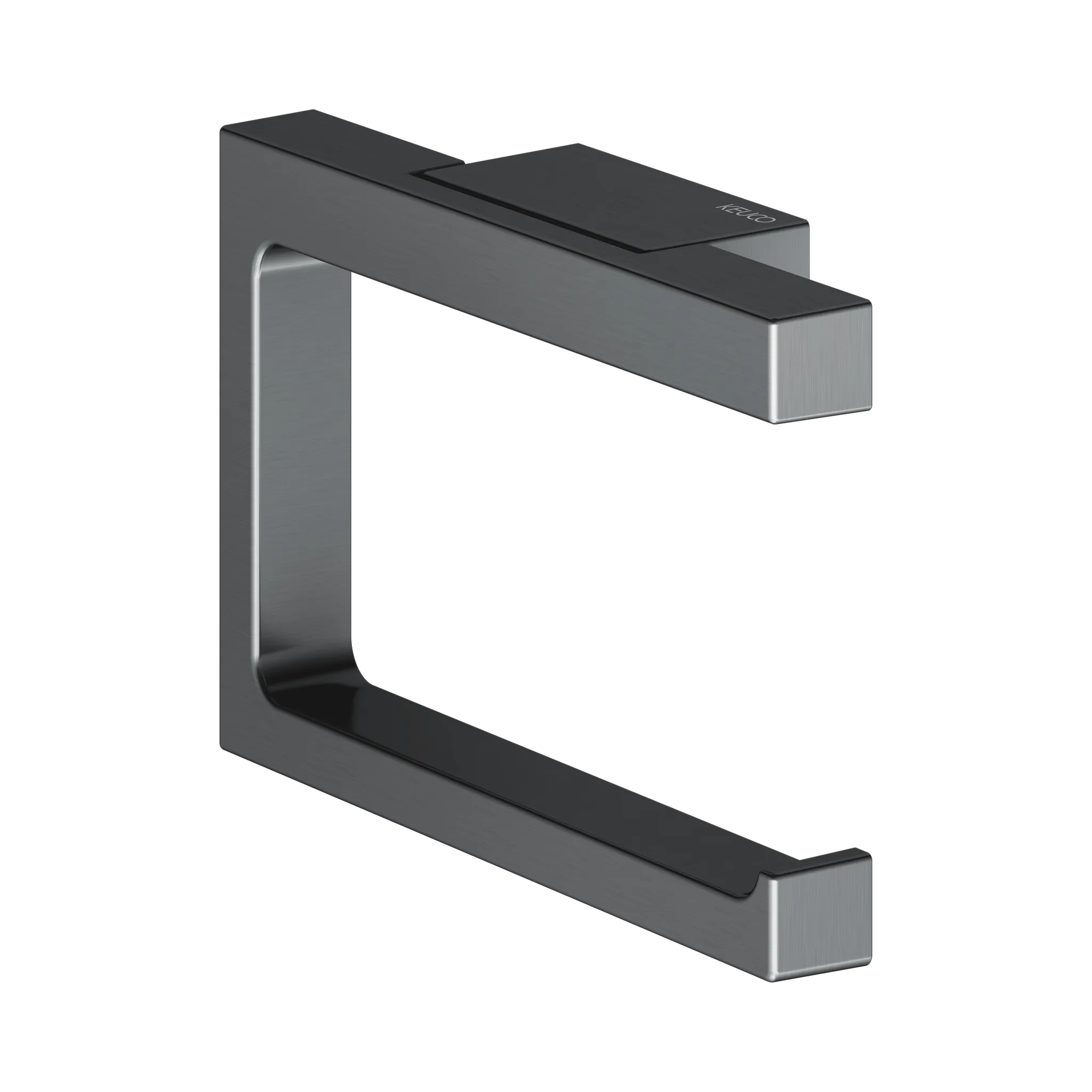 Edition 11 11162130000 Toilettenpapierhalter offene Form Schwarzchrom gebürstet Edition 11 11162130000 Toilettenpapierhalter offene Form Schwarzchrom gebürstet