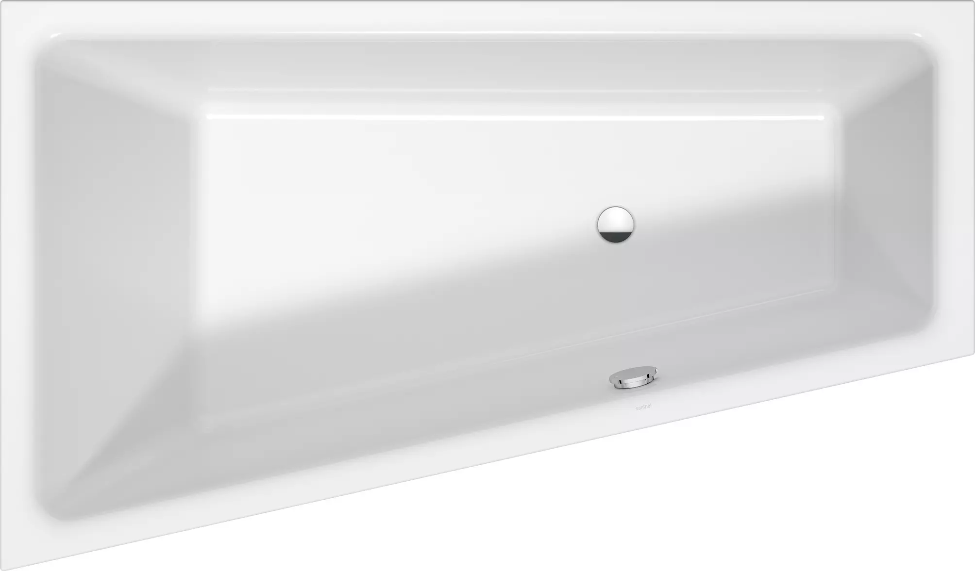 Badundu Badewanne trapez 1700 × 1000 mm, Mittelablauf