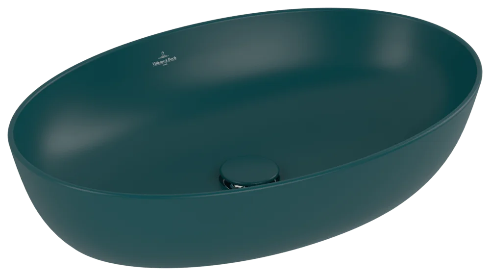 Villeroy & Boch Artis Aufsatzwaschbecken 610x410mm Oval ohne Überlauf Teal CeramicPlus