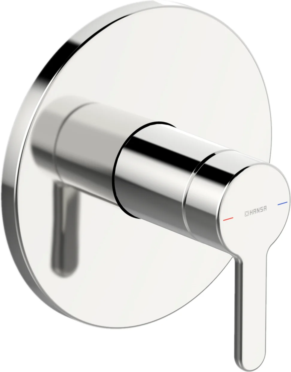 HansaDESIGNO Style Duscharmatur, Einhebelmischer Fertigmontageset für Brausebatterie 8110 Rosette rund Chrom