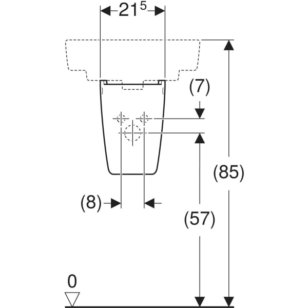 Halbsäule für Handwaschbecken „Renova Plan“ in weiß alpin Halbsäule für Handwaschbecken „Renova Plan“ in weiß alpin
