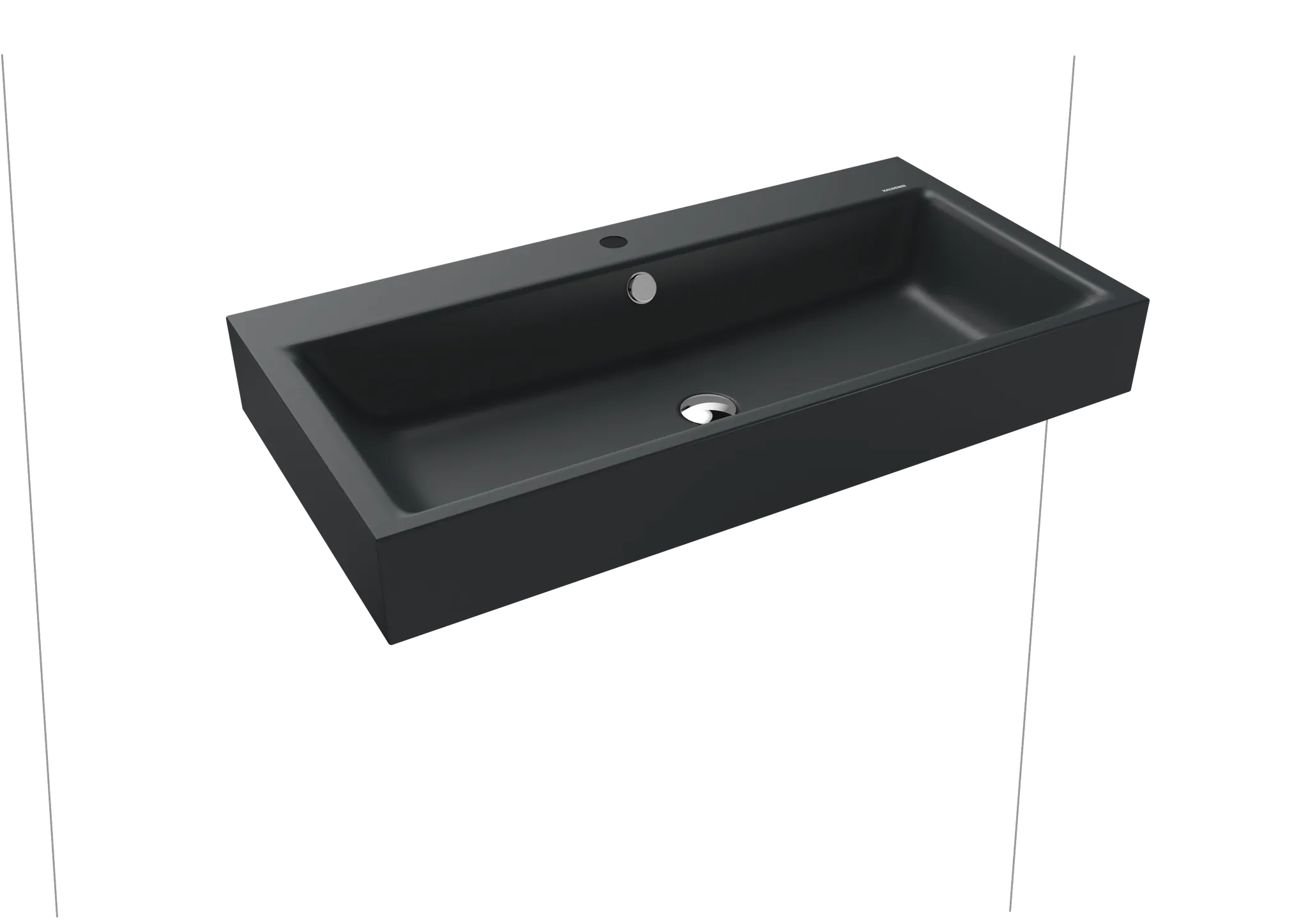 Wandwaschtisch „Puro“ 90 × 46 cm, mit Überlauf, mit Hahnlochbohrung in cool grey 90 mit Perl-Effekt Wandwaschtisch „Puro“ 90 × 46 cm, mit Überlauf, mit Hahnlochbohrung in cool grey 90 mit Perl-Effekt