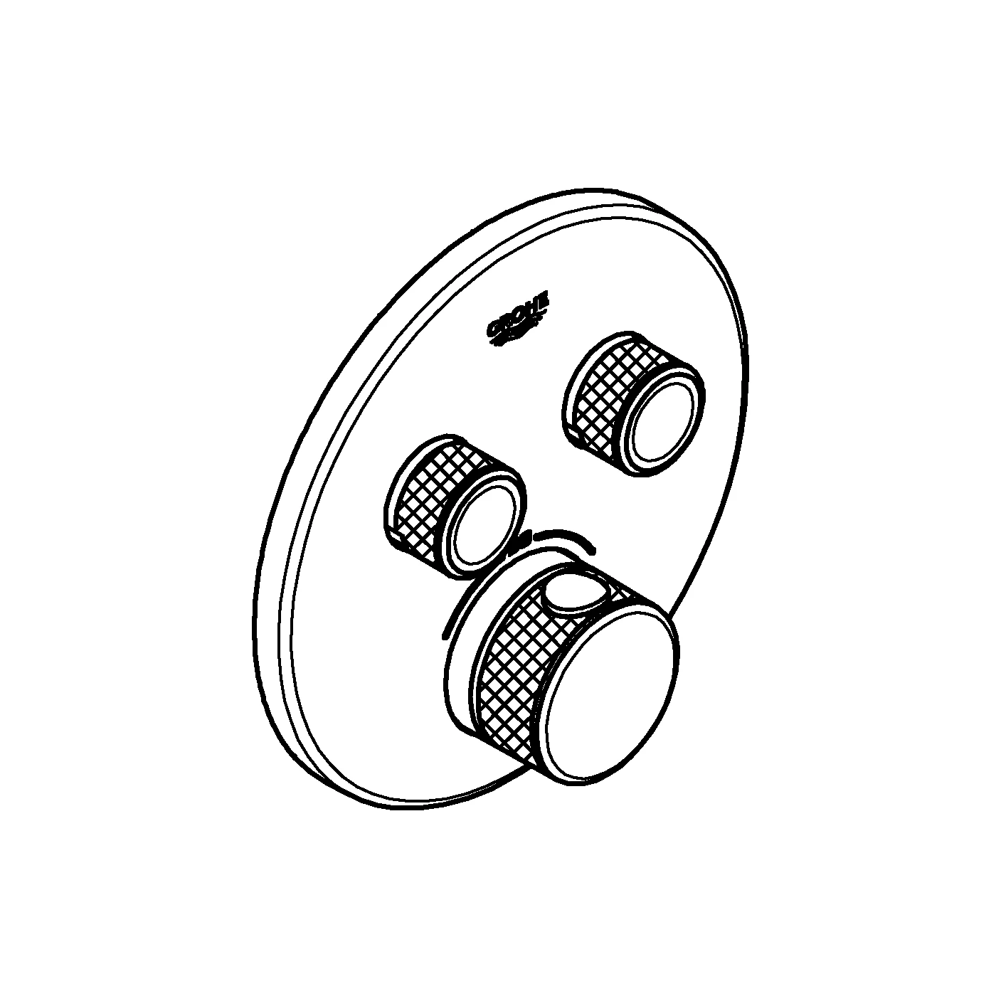 Thermostat Grohtherm SmartControl 29119, mit 2 Absperrventilen, Fertigmontageset für Rapido SmartBox, Wandrosette rund, chrom