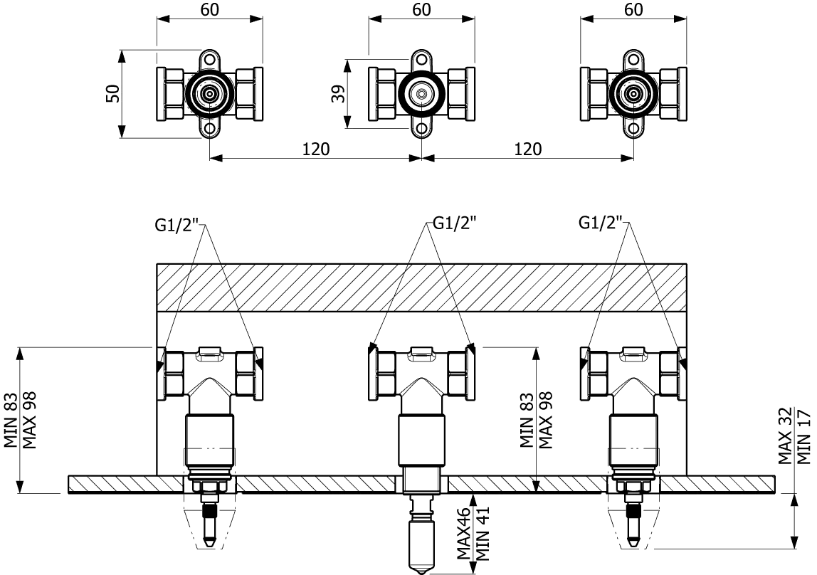 Unterputz-Armatur „Loop & Friends“ 4,6 cm Unterputz-Armatur „Loop & Friends“ 4,6 cm