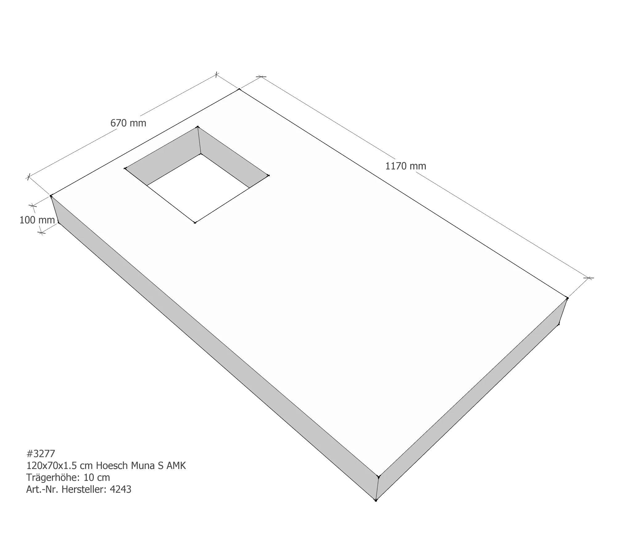 Duschwannenträger passend für Hoesch Muna S 120 × 70 × 1,5 cm Breite: 70 cm / Länge: 120 cm Duschwannenträger passend für Hoesch Muna S 120 × 70 × 1,5 cm Breite: 70 cm / Länge: 120 cm