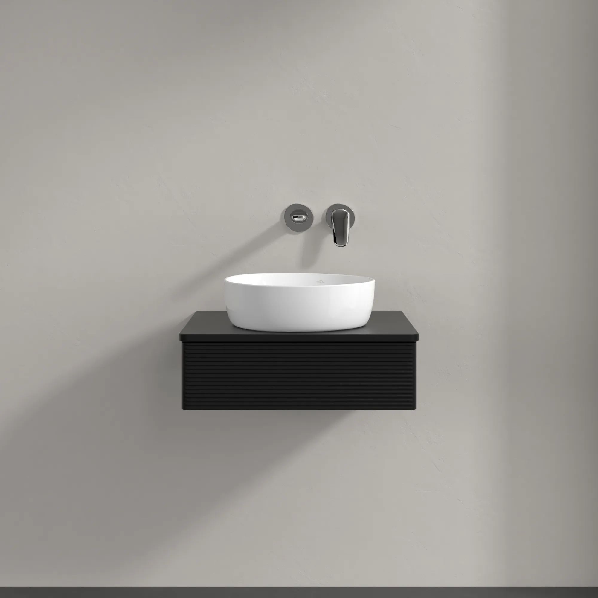Villeroy & Boch Waschbeckenunterschrank Antao K07110PD, eckig, 600x190x500 mm, Black Matt Lacquer, mit SoftClosing und Push-to-open Funktion