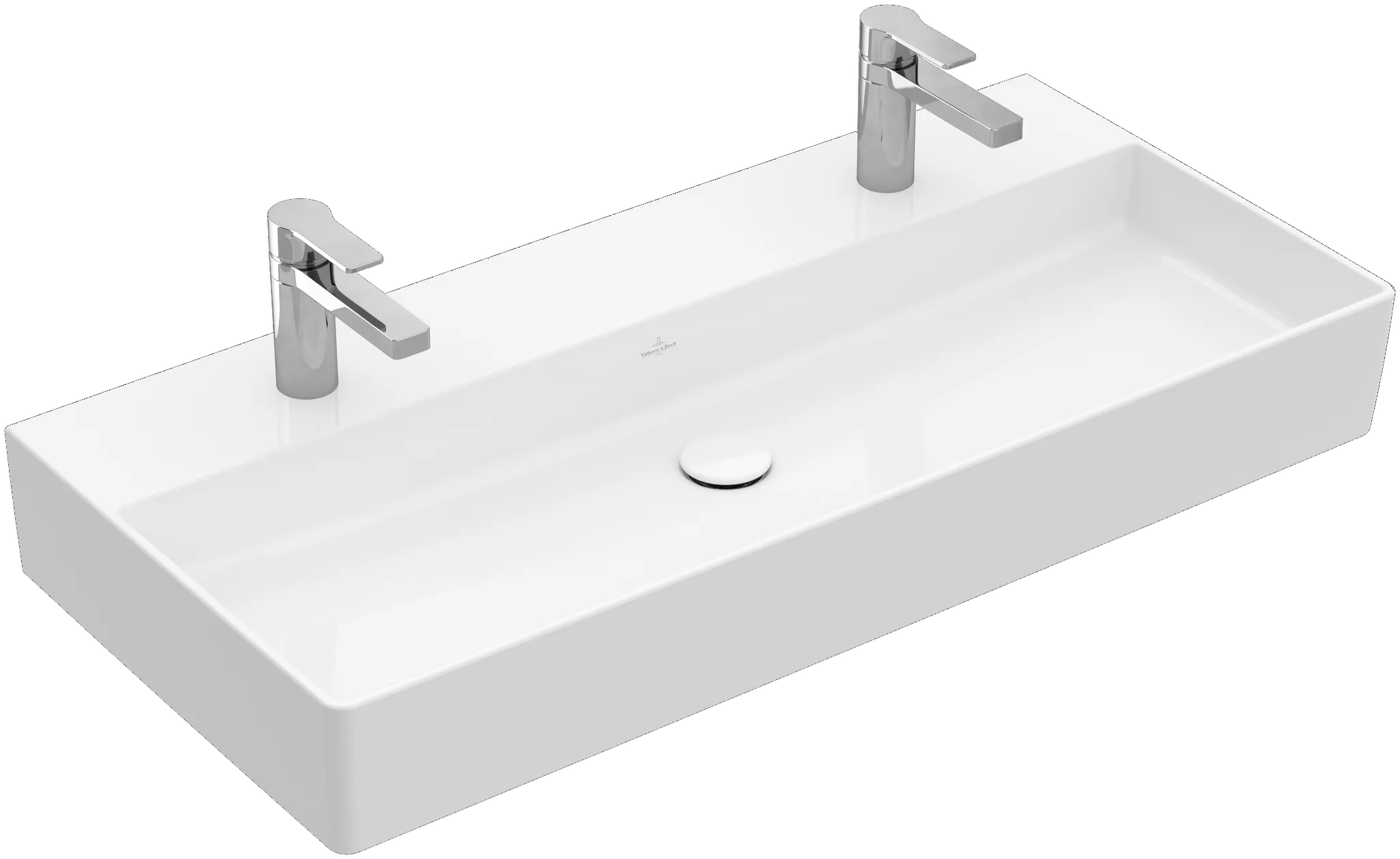 Villeroy & Boch Wandwaschtisch aus TitanCeram geschliffen „Memento 2.0“ 1000 × 470 × 135 mm, Hahnlochposition links und rechts, mit Hahnlochbohrung in Weiß Alpin Villeroy & Boch Wandwaschtisch aus TitanCeram geschliffen „Memento 2.0“ 1000 × 470 × 135 mm, Hahnlochposition links und rechts, mit Hahnlochbohrung in Weiß Alpin