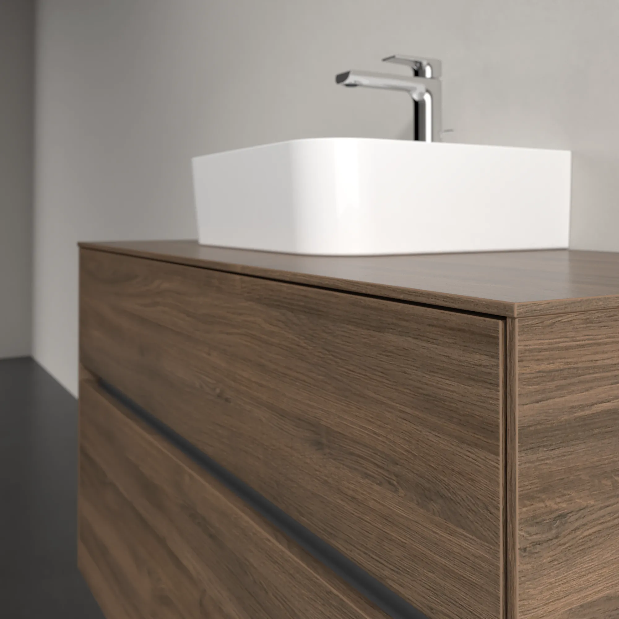 Villeroy & Boch Waschtischunterschrank „Collaro“ 1000 × 548 × 500 mm Arizona Oak, mit Beleuchtung, für Becken links Villeroy & Boch Waschtischunterschrank „Collaro“ 1000 × 548 × 500 mm Arizona Oak, mit Beleuchtung, für Becken links