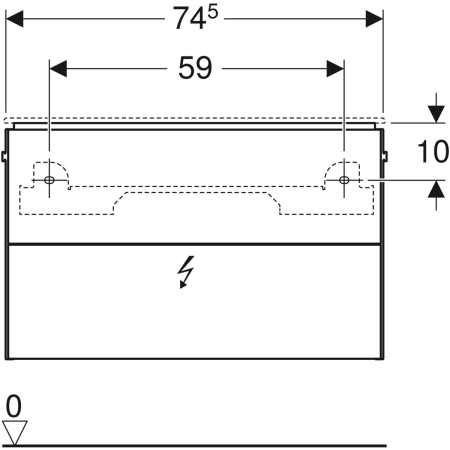 ONE Unterschrank für Waschtisch, mit zwei Schubladen, verkürzte Ausladung: 74.5x46.5x39.5cm, weiß ONE Unterschrank für Waschtisch, mit zwei Schubladen, verkürzte Ausladung: 74.5x46.5x39.5cm, weiß