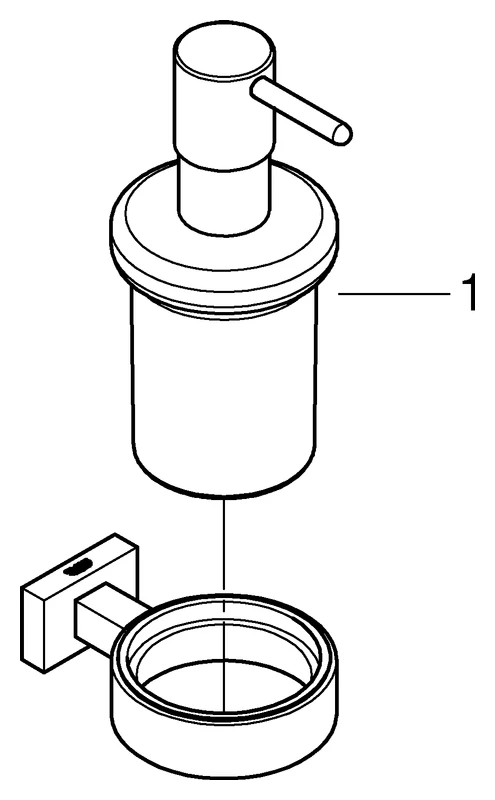Seifenspender Essentials Cube 40756_1, mit Halter, chrom Seifenspender Essentials Cube 40756_1, mit Halter, chrom