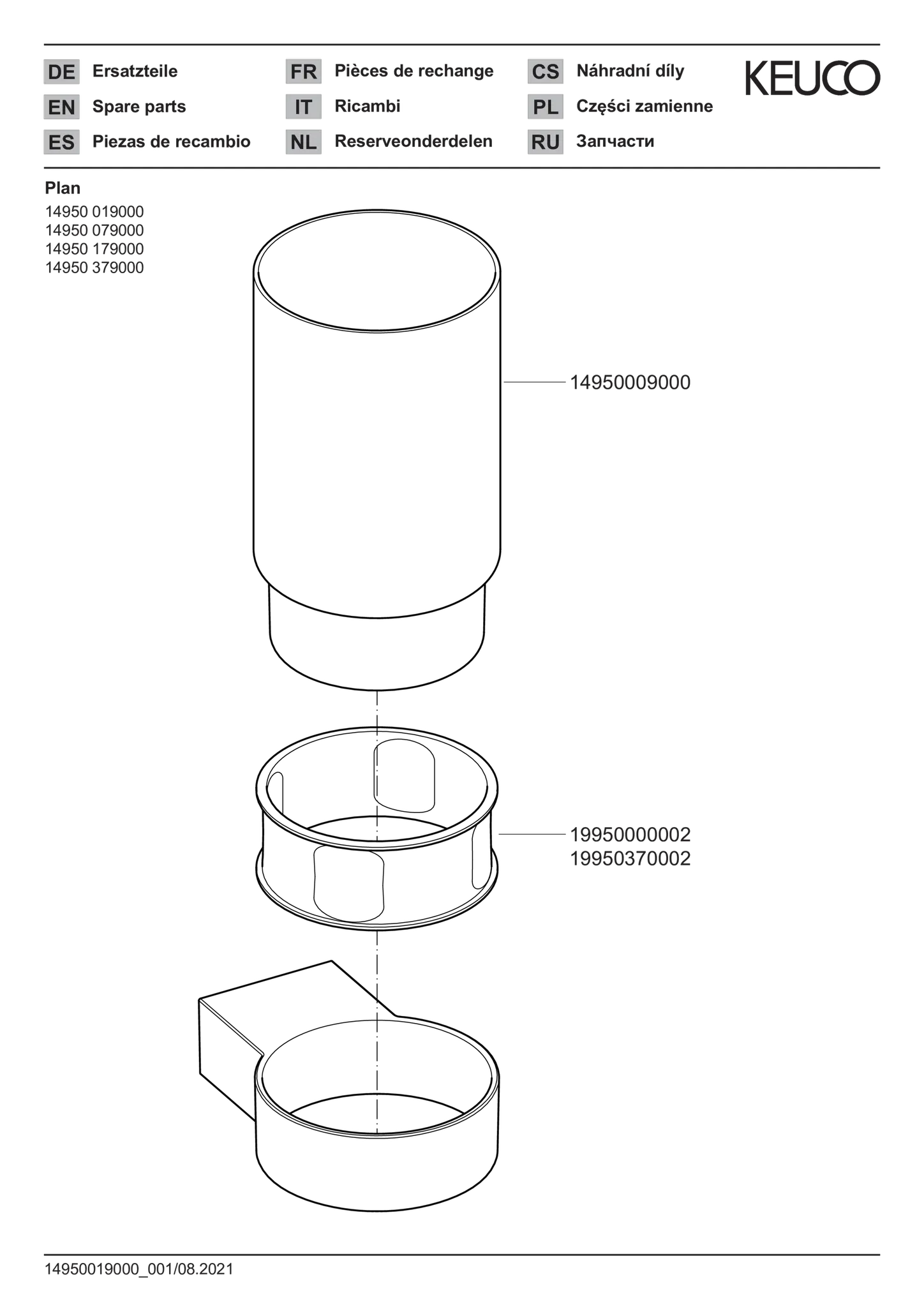 Plan 14950019000 Glashalter mit Echtkristall-Glas verchromt