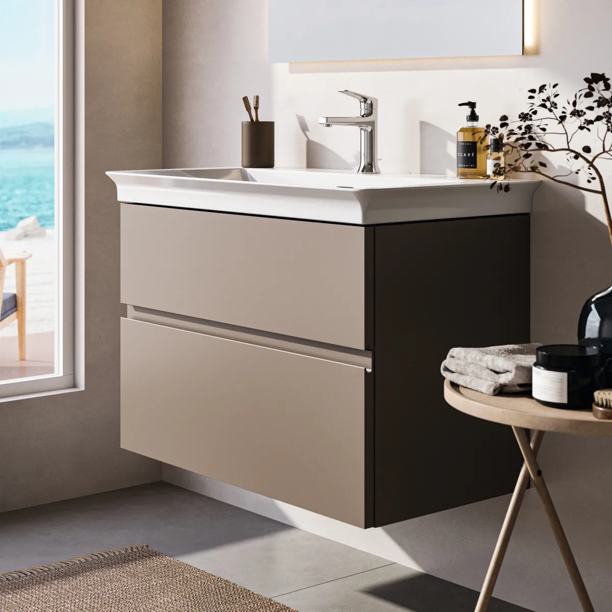 Ideal Standard Waschtischunterschrank „Finesse“ 80 × 54,5 × 44 cm Greige matt Ideal Standard Waschtischunterschrank „Finesse“ 80 × 54,5 × 44 cm Greige matt