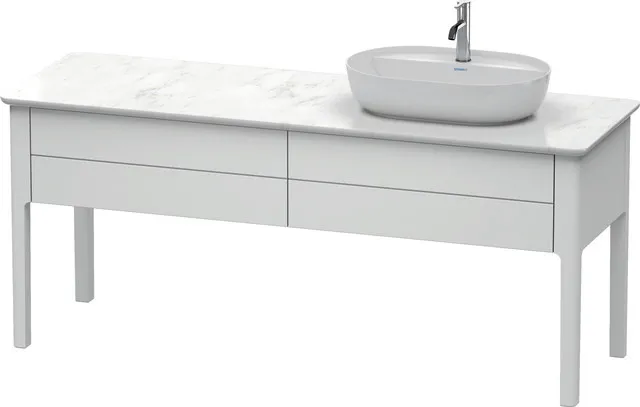 Duravit Waschtischunterschrank bodenstehend „Luv“ 173,3 × 74,3 × 57 cm Becken: rechts / Front- & Korpusfarbe: Weiß Seidenmatt / Größe: 173,3 × 57 × 74,3 cm / Schubladen: 2 Duravit Waschtischunterschrank bodenstehend „Luv“ 173,3 × 74,3 × 57 cm Becken: rechts / Front- & Korpusfarbe: Weiß Seidenmatt / Größe: 173,3 × 57 × 74,3 cm / Schubladen: 2