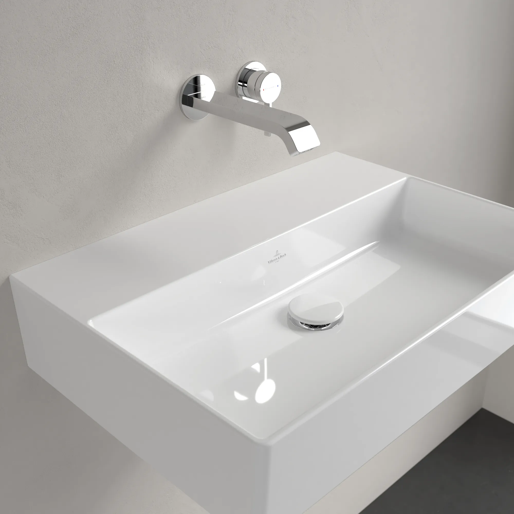 Villeroy & Boch Memento 2.0 Waschbecken TitanCeram 600x420mm Rechteck ohne Überlauf Weiß Alpin