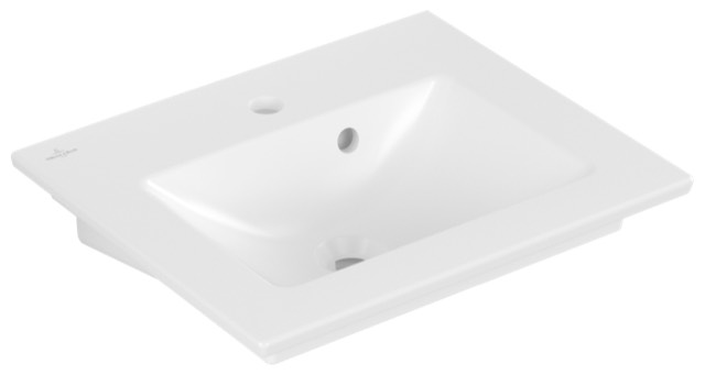 Handwaschbecken „Venticello“, mit Überlauf, mit Hahnlochbohrung 50 × 42 cm in Stone White
