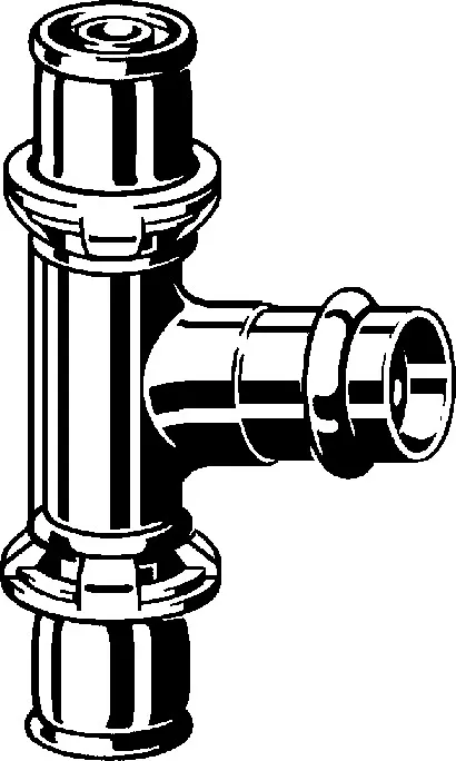 Viega „Sanfix P“ T-Stück mit 3 Muffen 20 × 15 × 20 mm Viega „Sanfix P“ T-Stück mit 3 Muffen 20 × 15 × 20 mm