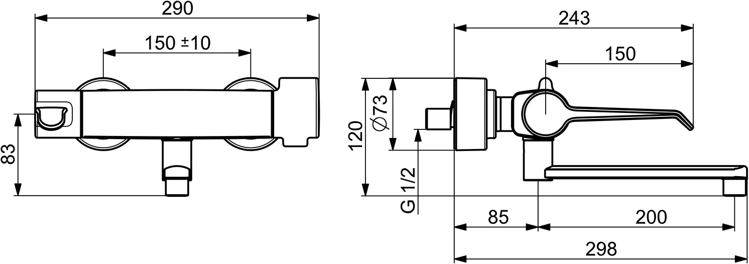 HansaCLINICA Waschtischbatterie HansaCLINICA 0880 Bedienungshebel lang Ausladung 285 mm Chrom HansaCLINICA Waschtischbatterie HansaCLINICA 0880 Bedienungshebel lang Ausladung 285 mm Chrom