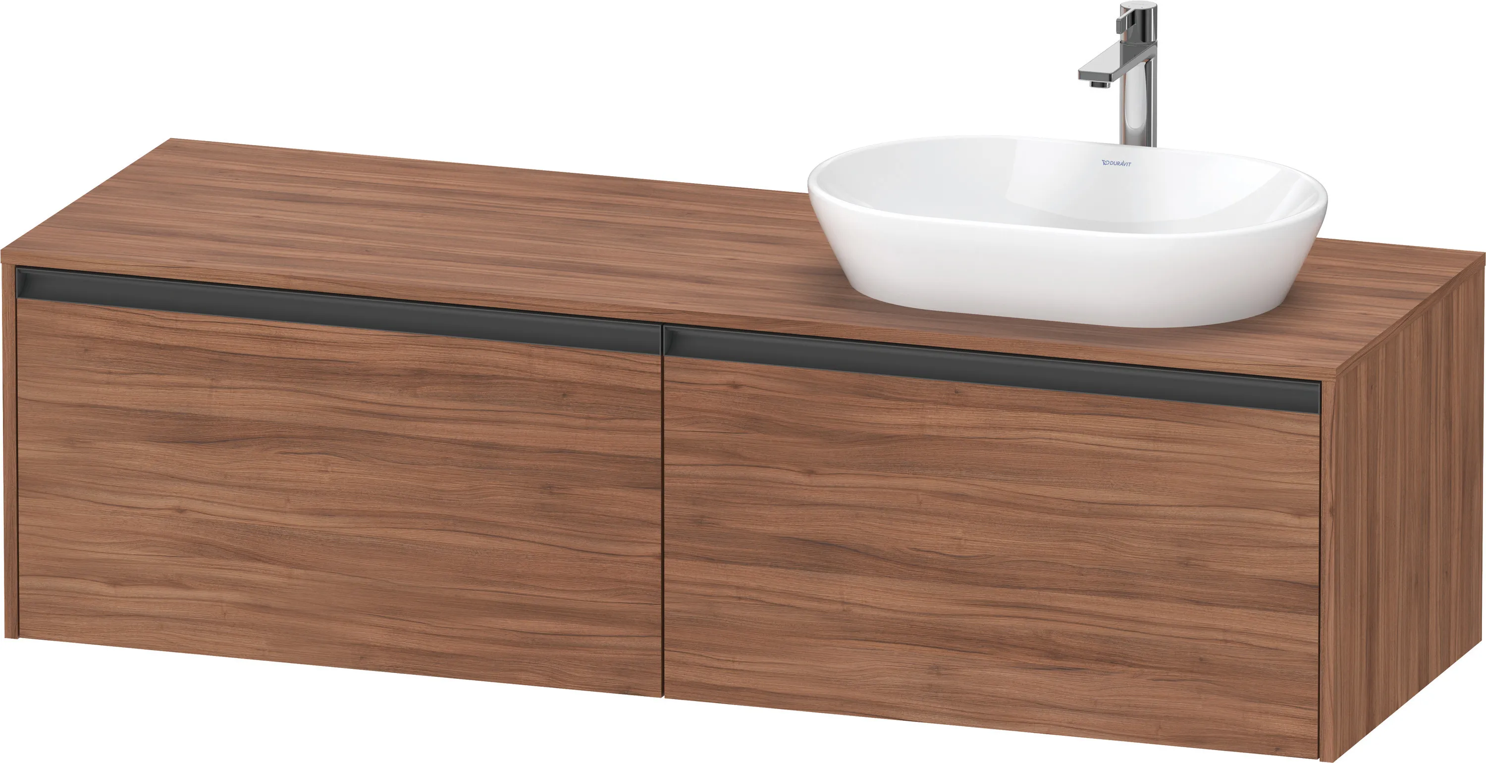 Duravit Waschtischunterschrank wandhängend „Ketho.2“ 160 × 45,9 × 55 cm Nussbaum Natur