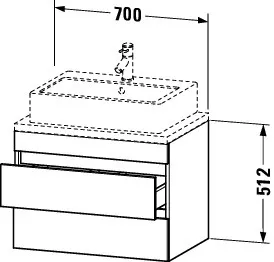 Duravit Waschtischunterschrank wandhängend „DuraStyle“ 70 × 51,2 × 47,8 cm Duravit Waschtischunterschrank wandhängend „DuraStyle“ 70 × 51,2 × 47,8 cm
