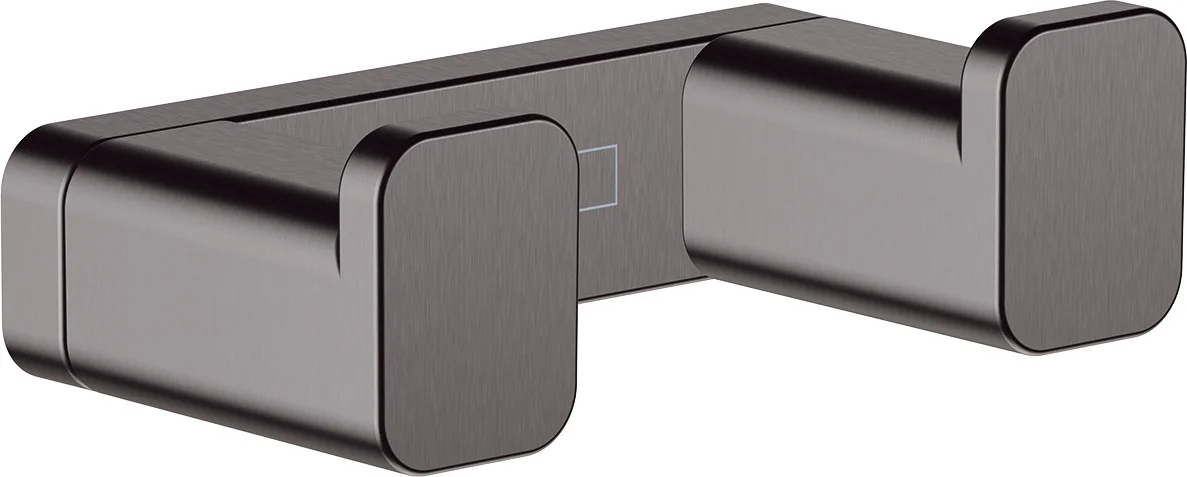 Hansgrohe AddStoris Q Doppelhaken Brushed Black Chrome Wandmontage Metall verdeckte Befestigung Bohrabstand 50 mm Durchmesser Bohrloch 6 mm Hansgrohe AddStoris Q Doppelhaken Brushed Black Chrome Wandmontage Metall verdeckte Befestigung Bohrabstand 50 mm Durchmesser Bohrloch 6 mm
