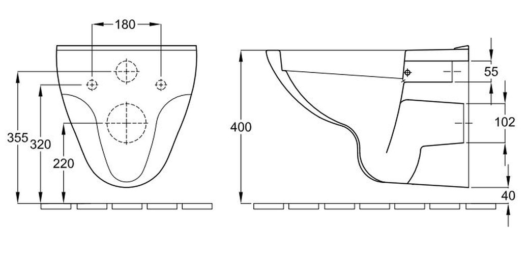 Tiefspül WC spülrandlos FS11125A000004 36,4 × 37 × 53 cm Tiefspül WC spülrandlos FS11125A000004 36,4 × 37 × 53 cm