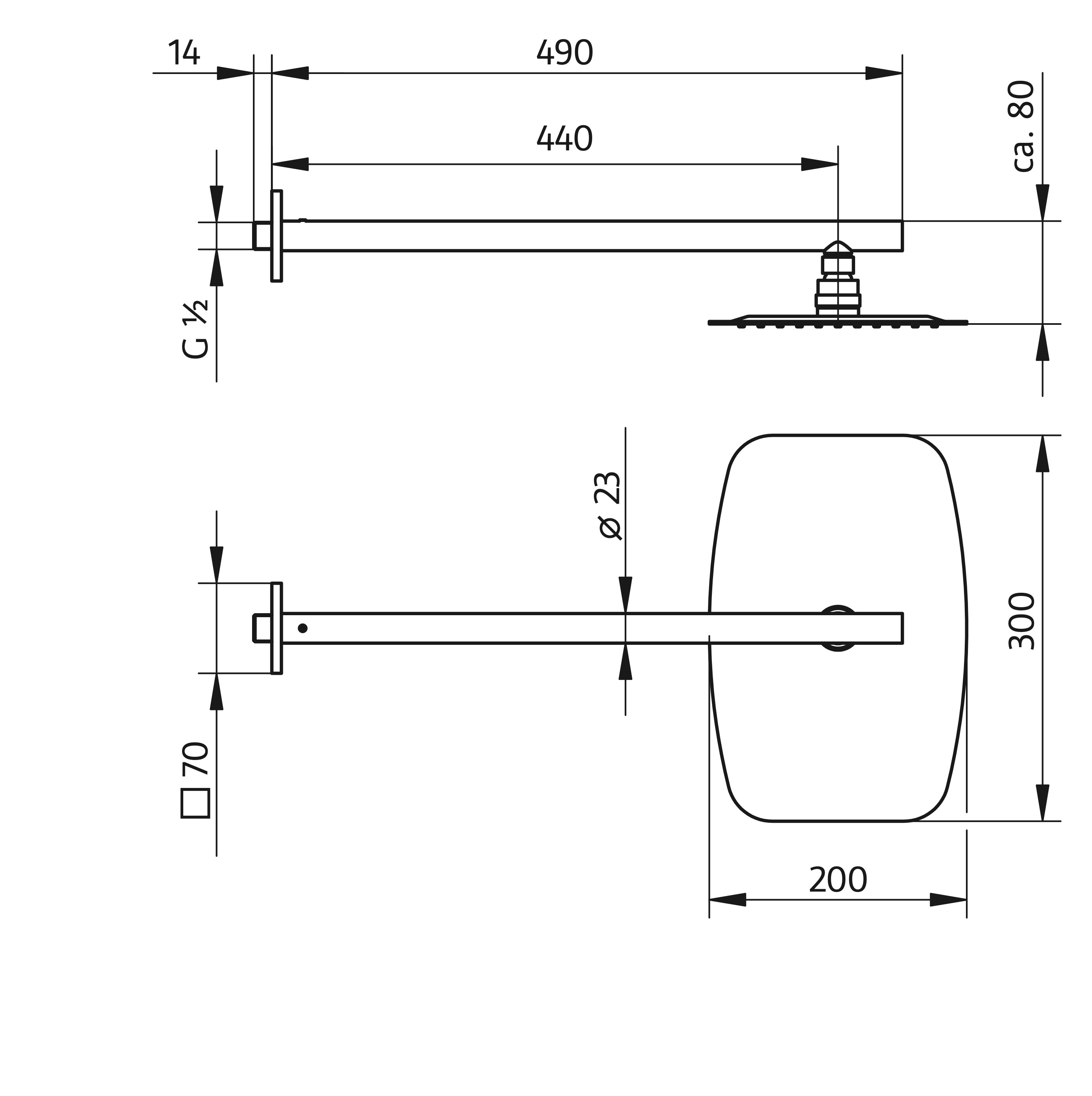 HSK Wandarm „Softcube“ gerade Softcube mit Kopfbrause Ausladung 440 mm in chrom HSK Wandarm „Softcube“ gerade Softcube mit Kopfbrause Ausladung 440 mm in chrom
