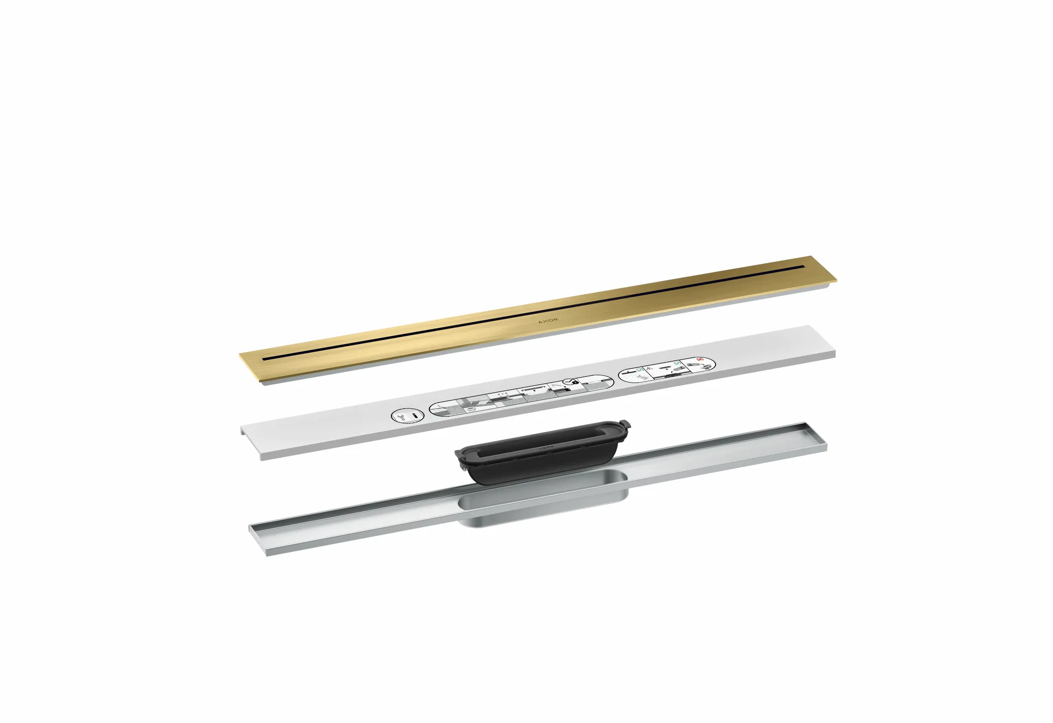 Hansgrohe AXOR Drain Fertigset Duschrinne 700 mm Brushed Brass