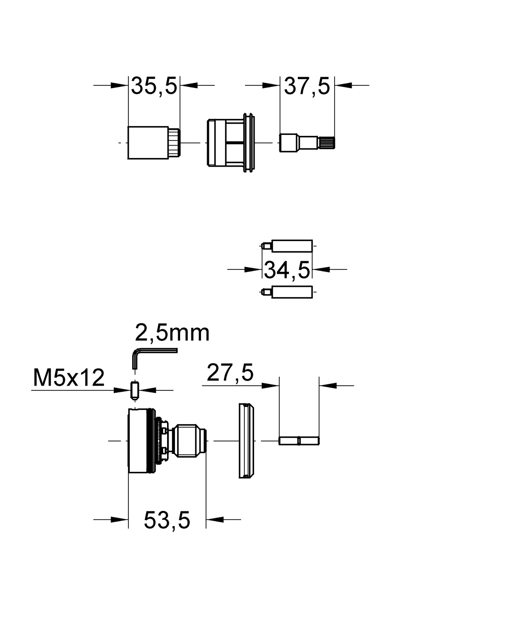Verlängerungsset 47367, 27,5 mm, für Tenso 19 066/19 067, Atrio 19 144 - 19 149 Verlängerungsset 47367, 27,5 mm, für Tenso 19 066/19 067, Atrio 19 144 - 19 149
