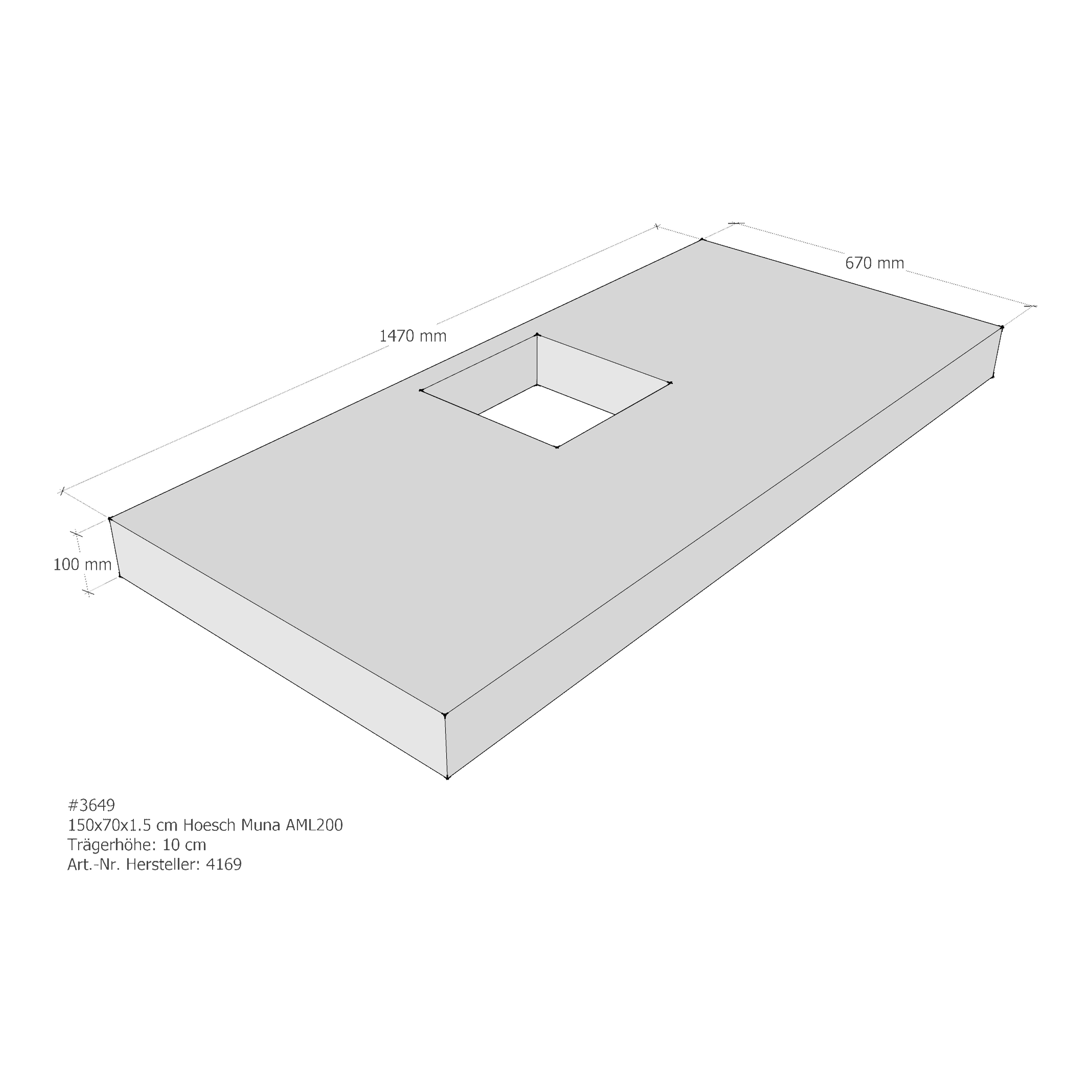 Duschwannenträger für Hoesch Muna 150 × 70 × 1,5 cm Duschwannenträger für Hoesch Muna 150 × 70 × 1,5 cm