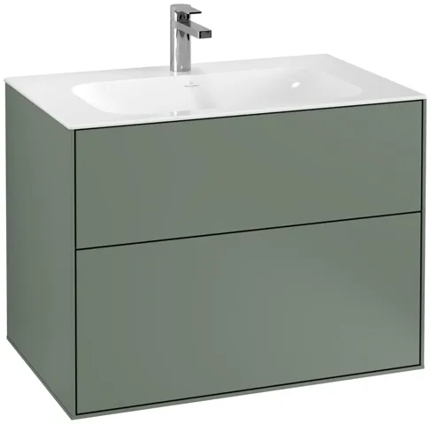 Villeroy & Boch Waschtischunterschrank „Finion“ für Schrankwaschtisch 796 × 591 × 498 mm Olive Matt Lacquer, für Becken mittig