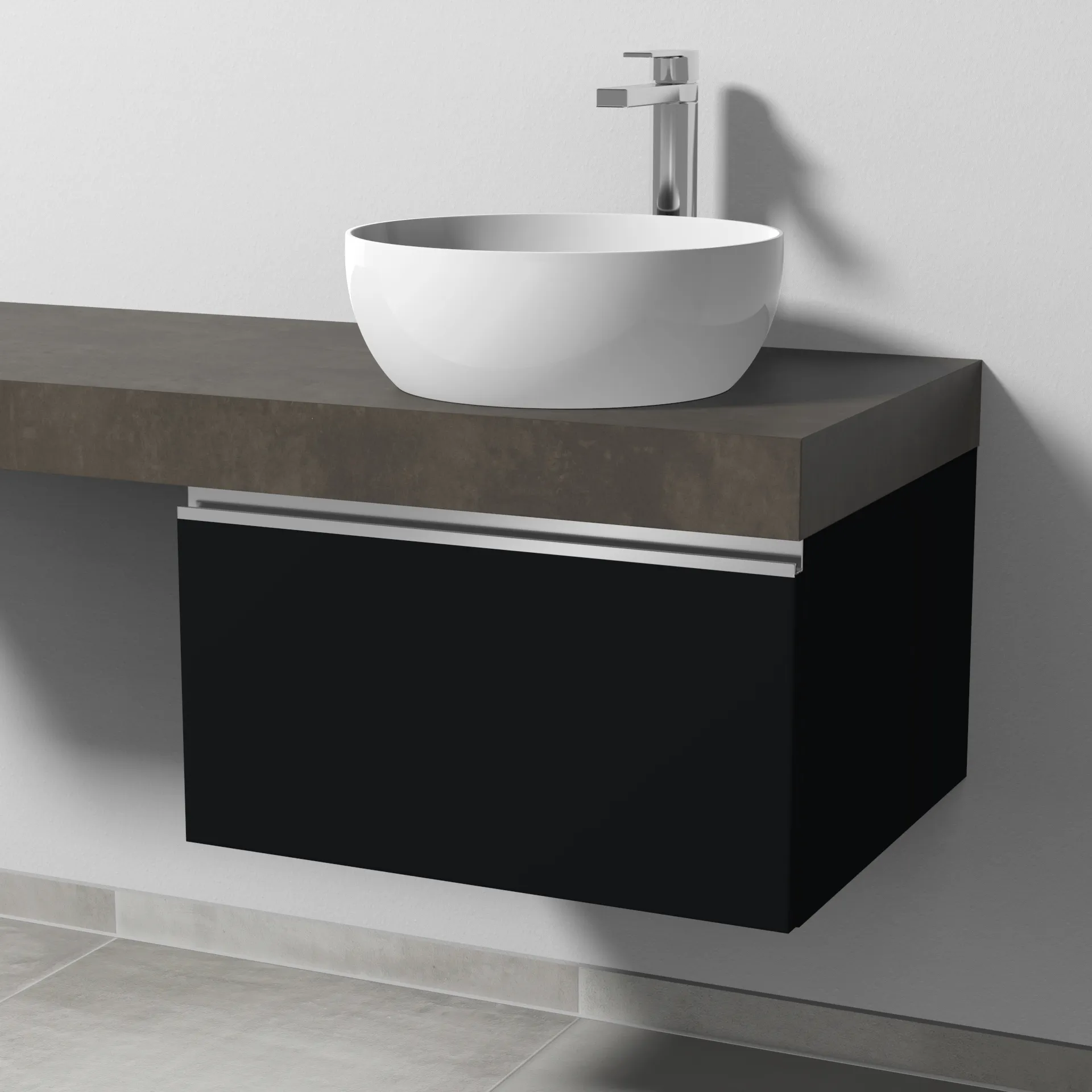 Sanipa Waschtischunterschrank „2morrow“ 600 × 340 × 520 mm in Schwarz (matt)