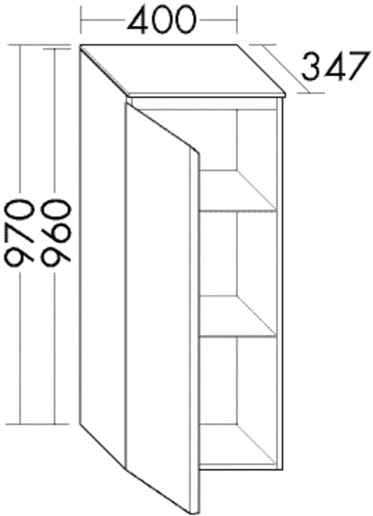 burgbad Hochschrank „Lin20“ 440 × 970 × 1050 mm in Eiche Dekor Urban