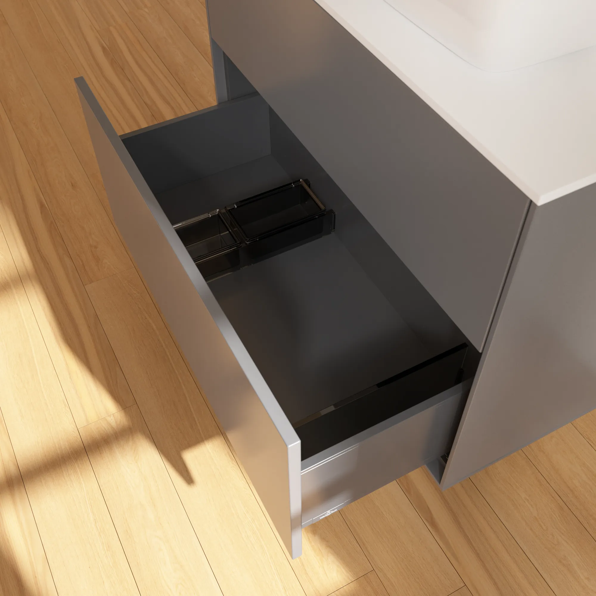 Villeroy & Boch Waschbeckenunterschrank Finion G75, Anthracite Matt Lacquer, 800 x 603 x 501 mm, mit Beleuchtung und SoftClosing