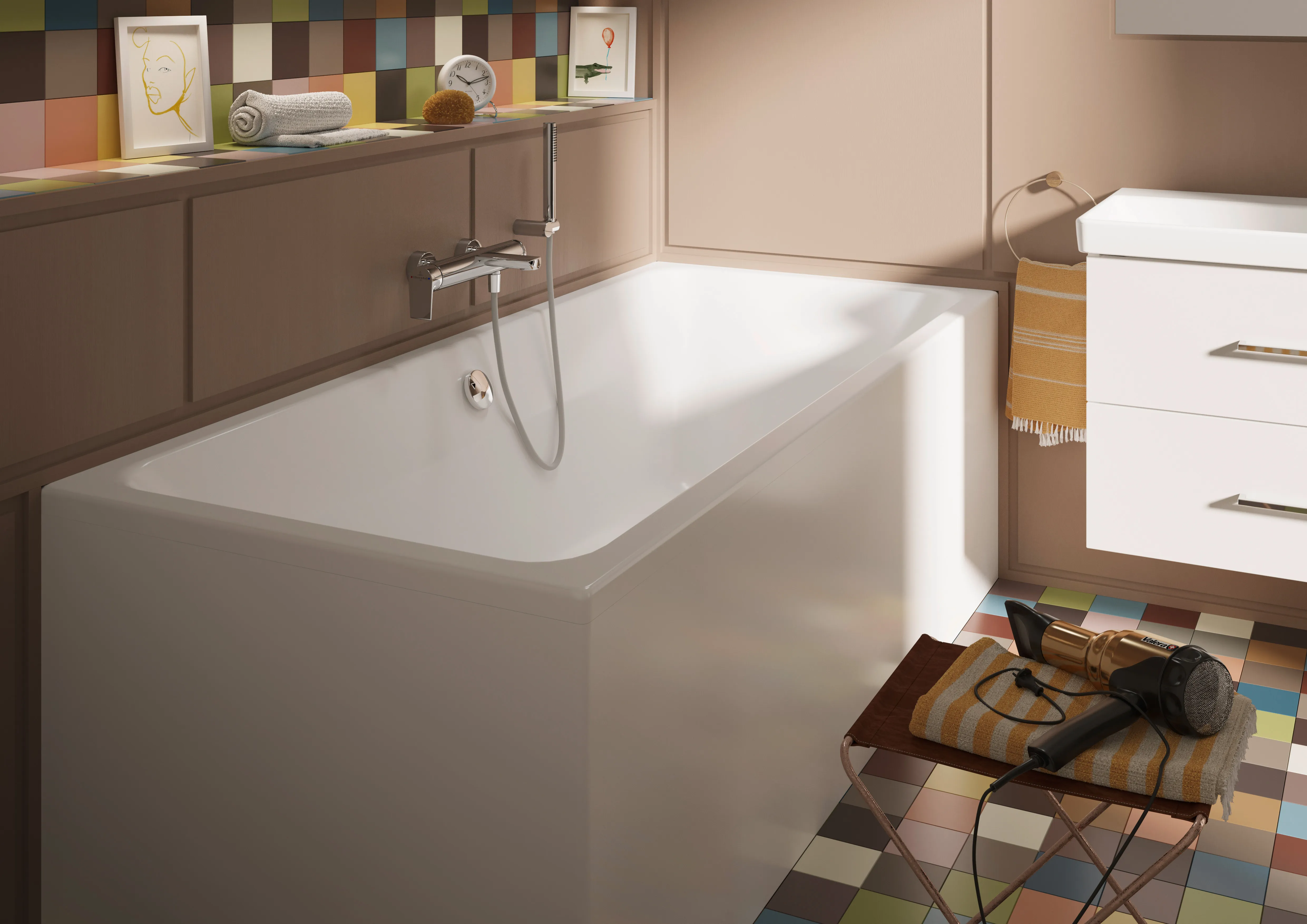 Villeroy & Boch Badewanne „Avento“ rechteck 170 × 70 cm, Mittelablauf in Weiß Alpin Villeroy & Boch Badewanne „Avento“ rechteck 170 × 70 cm, Mittelablauf in Weiß Alpin