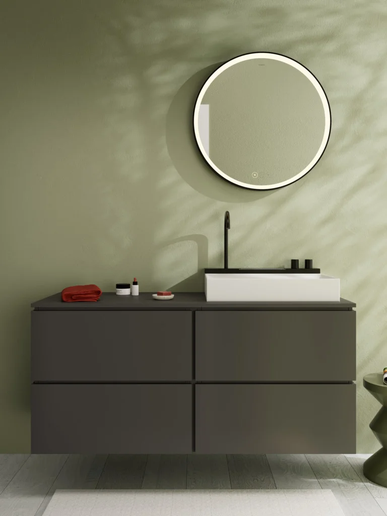 Hansgrohe Xarita S Spiegel 700/50 mit LED-Beleuchtung, kapazitiver Berührungssensor, Mattweiß
