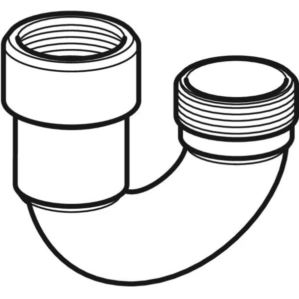 Gewindebogen mit Überwurfmutter: weiß-alpin Gewindebogen mit Überwurfmutter: weiß-alpin