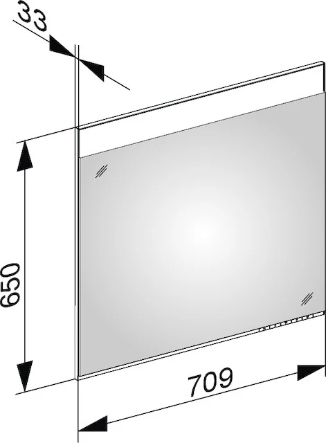 KEUCO Spiegel „Edition 400“ in Silber (eloxiert), 710 × 650 mm