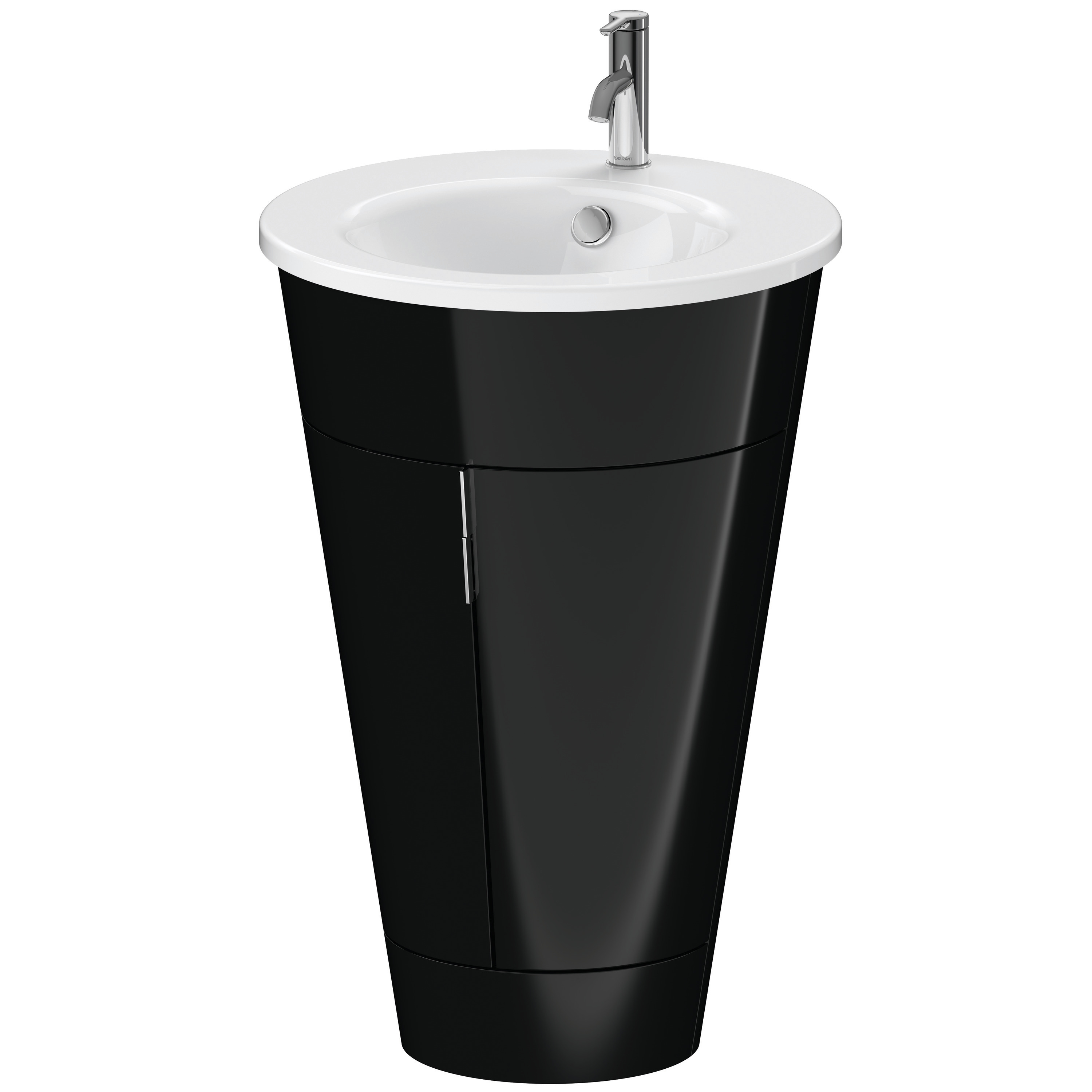 Duravit Waschtischunterschrank bodenstehend „Starck 1“ 56 × 82,5 × 56 cm in Schwarz Hochglanz