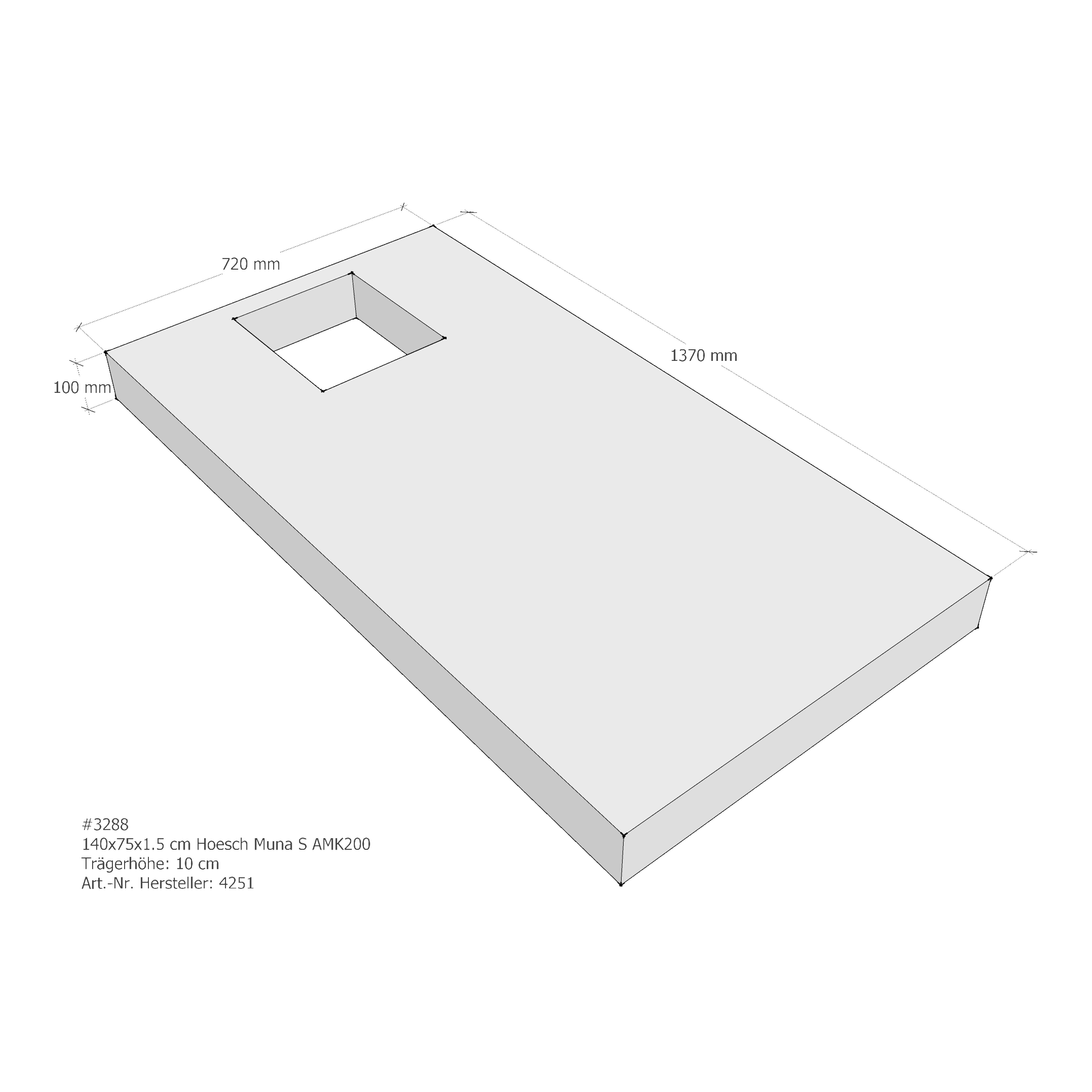 Duschwannenträger für Hoesch Muna S 140 × 75 × 1,5 cm Breite: 75 cm / Länge: 140 cm Duschwannenträger für Hoesch Muna S 140 × 75 × 1,5 cm Breite: 75 cm / Länge: 140 cm