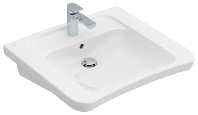 Wandwaschtisch „Vicare“, mit Überlauf, mit Hahnlochbohrung 65 × 55 cm