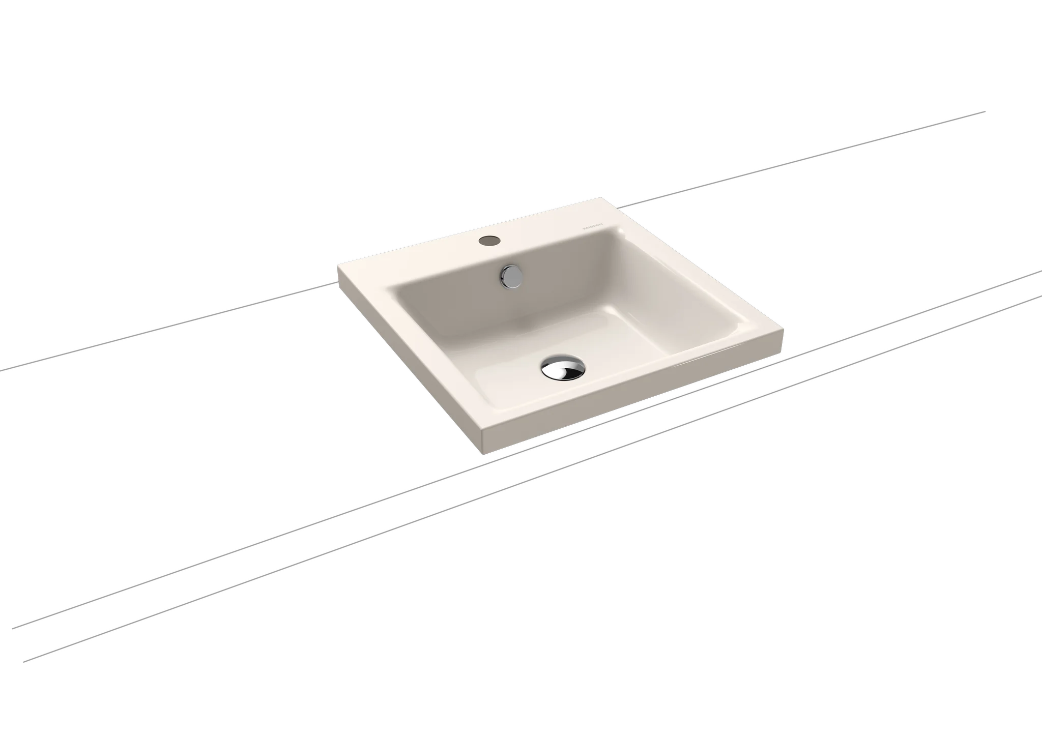 Kaldewei PURO Aufsatzwaschtisch, 460x460 mm, Randhöhe 40 mm, schwarz matt 100, Perl-Effekt, Antidröhn mit Überlauf