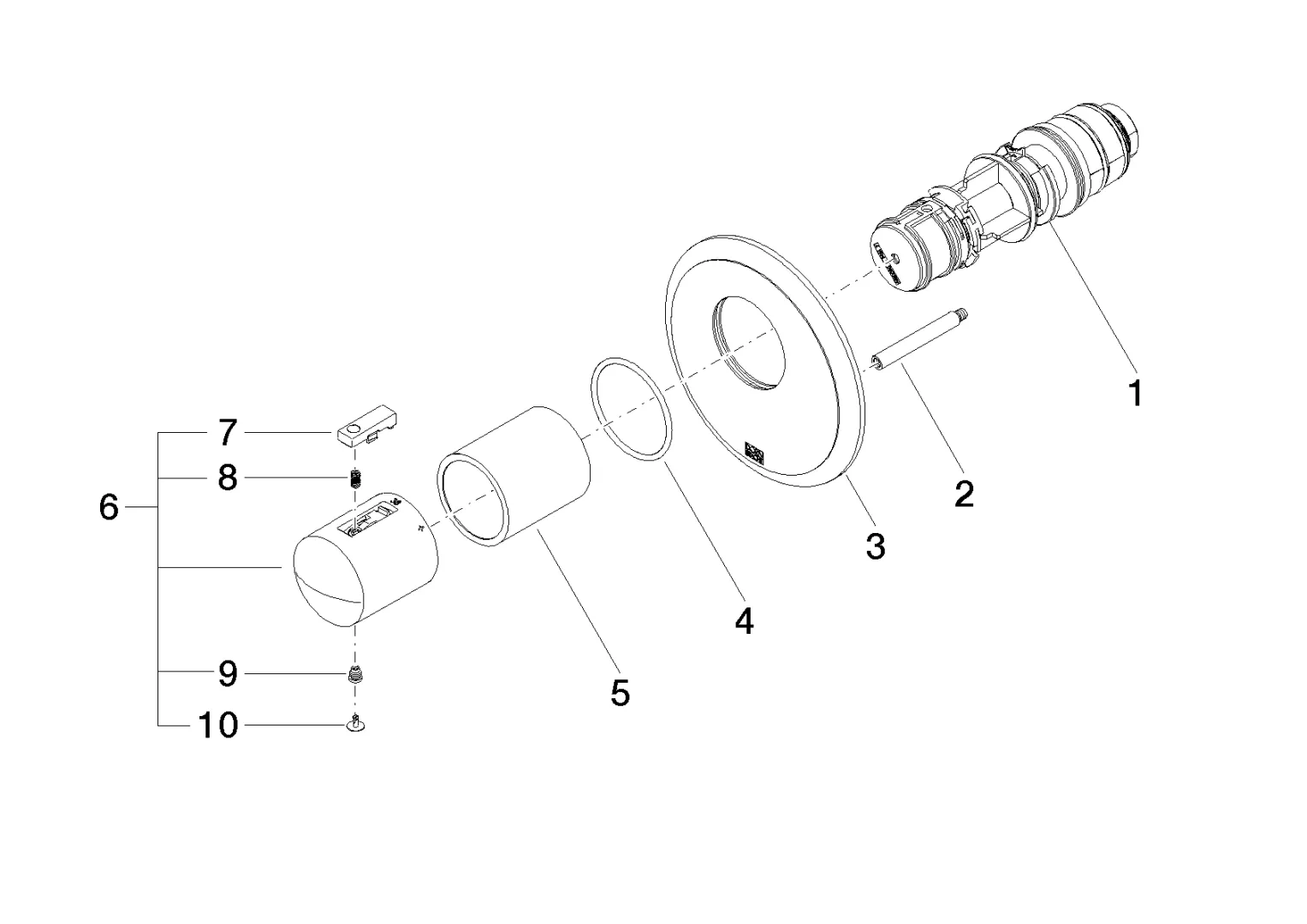 UP-Thermostat ohne Mengenregulierung MADISON Chrom 36503977 UP-Thermostat ohne Mengenregulierung MADISON Chrom 36503977