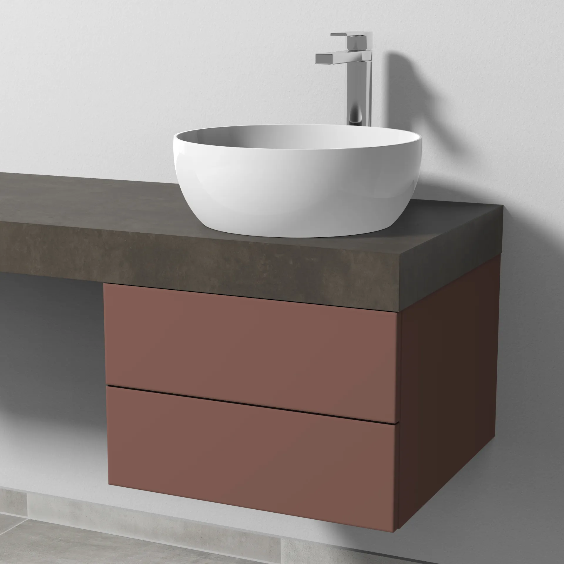 Sanipa Waschtischunterschrank „2morrow“ 500 × 340 × 520 mm in Wine-Red
