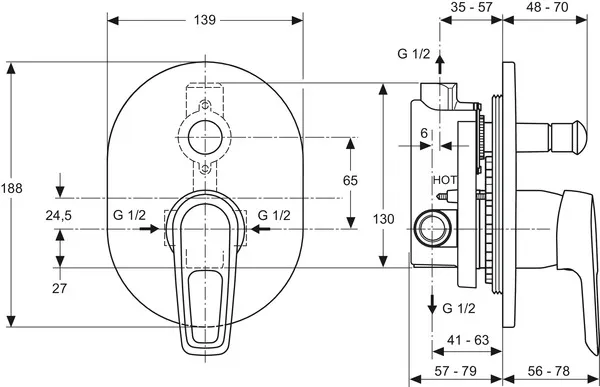 Badearmatur Ceramix Blue Unterputz Bausatz 2 /Alt Chrom Badearmatur Ceramix Blue Unterputz Bausatz 2 /Alt Chrom