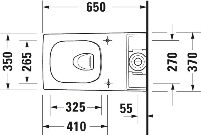 Stand-WC Kombi 650mm Viu, Weiß rimless, TS, Abgang vario