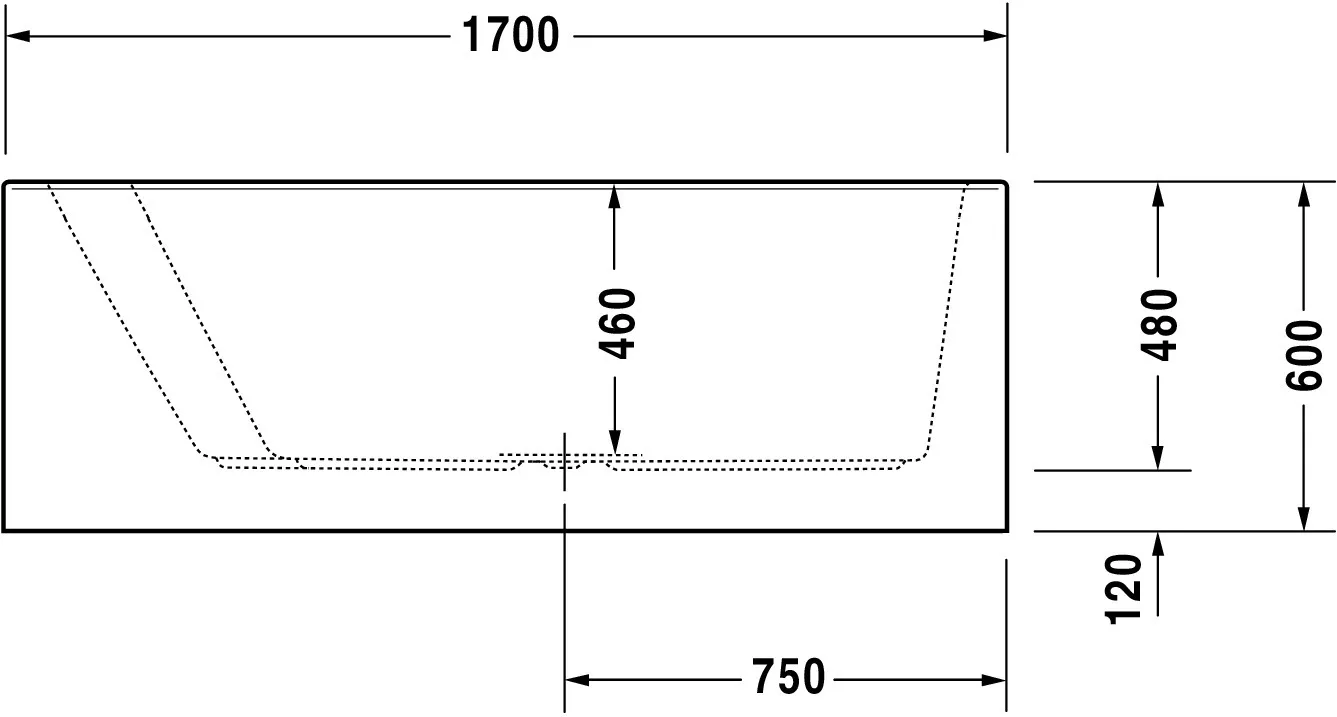 Duravit Badewanne „Paiova“ vorwand sonderform 170 × 100 cm, links