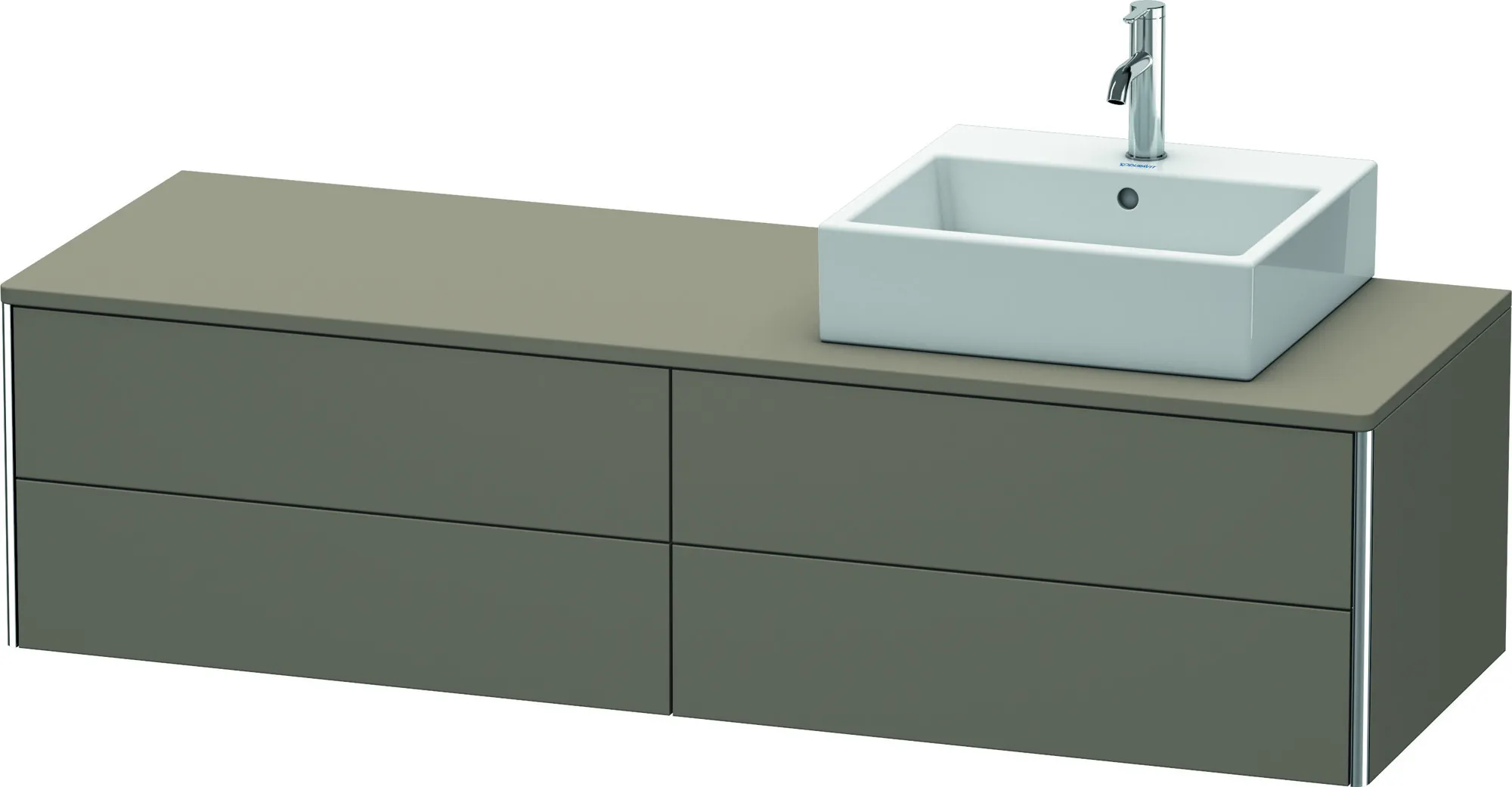 Duravit Waschtischunterschrank wandhängend „XSquare“ 160 × 40 × 54,8 cm Flannel Grey Seidenmatt