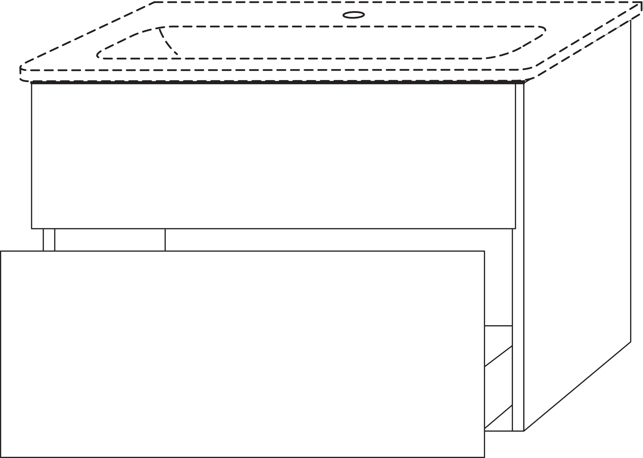 Sanipa Waschtischunterschrank „3way“ passend zu Keramik-Waschtische Renova Plan Slim von Geberit 535 × 582 × 472 mm in Anthrazit (matt)
