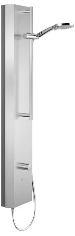 Duschpaneel LINUS Inox DP-C-T-H, Mischwasser, Thermostat, Elektronisch, Selbstschluss, 2 RFV, 2 Vorfilter, Handbrause, verstellbar, Anschlussschlauch, Brausestange, 2x DN 15 G 1/2 AG, B 240 mm x H 1200 mm x T 80 mm, Edelstahl gebürstet Duschpaneel LINUS Inox DP-C-T-H, Mischwasser, Thermostat, Elektronisch, Selbstschluss, 2 RFV, 2 Vorfilter, Handbrause, verstellbar, Anschlussschlauch, Brausestange, 2x DN 15 G 1/2 AG, B 240 mm x H 1200 mm x T 80 mm, Edelstahl gebürstet