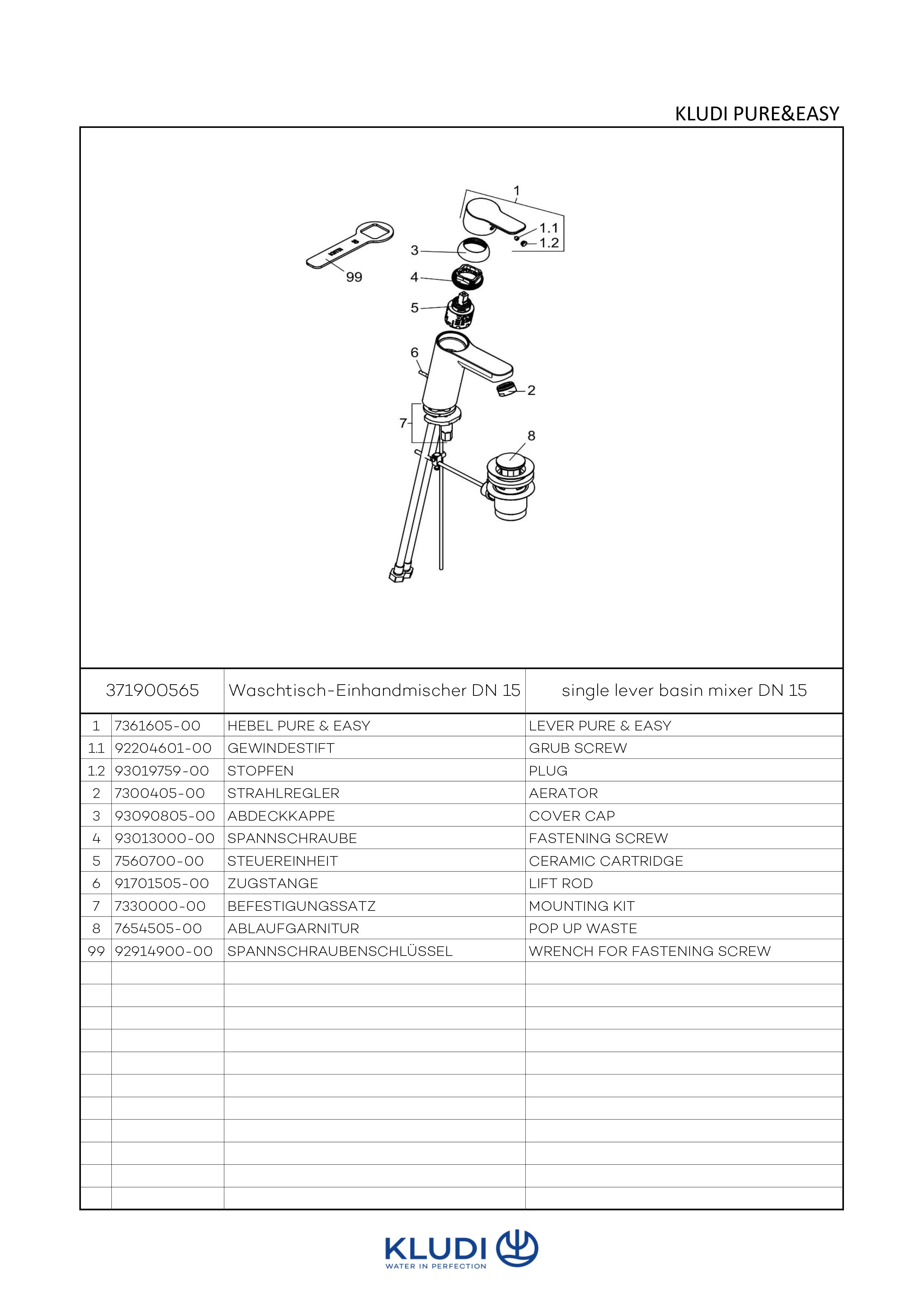 PURE & EASY WaschtischEHM 100 mit Ablaufgarnitur chrom PURE & EASY WaschtischEHM 100 mit Ablaufgarnitur chrom